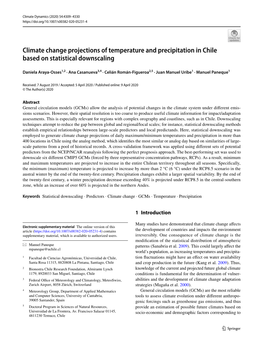 Climate Change Projections of Temperature and Precipitation in Chile Based on Statistical Downscaling