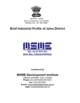 Brief Industrial Profile of Jalna District