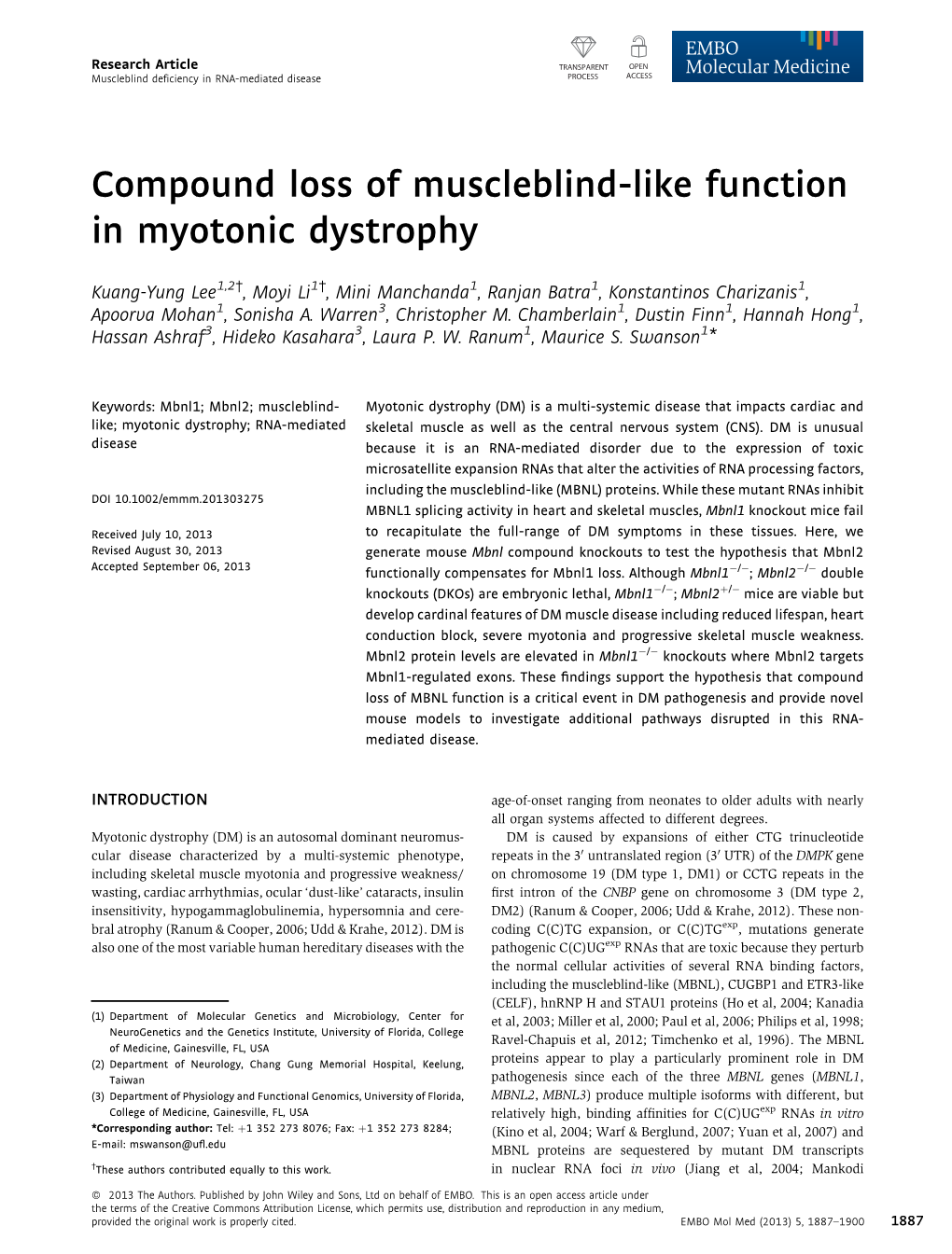 Like Function in Myotonic Dystrophy