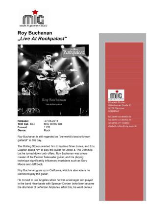 Roy Buchanan „Live at Rockpalast“