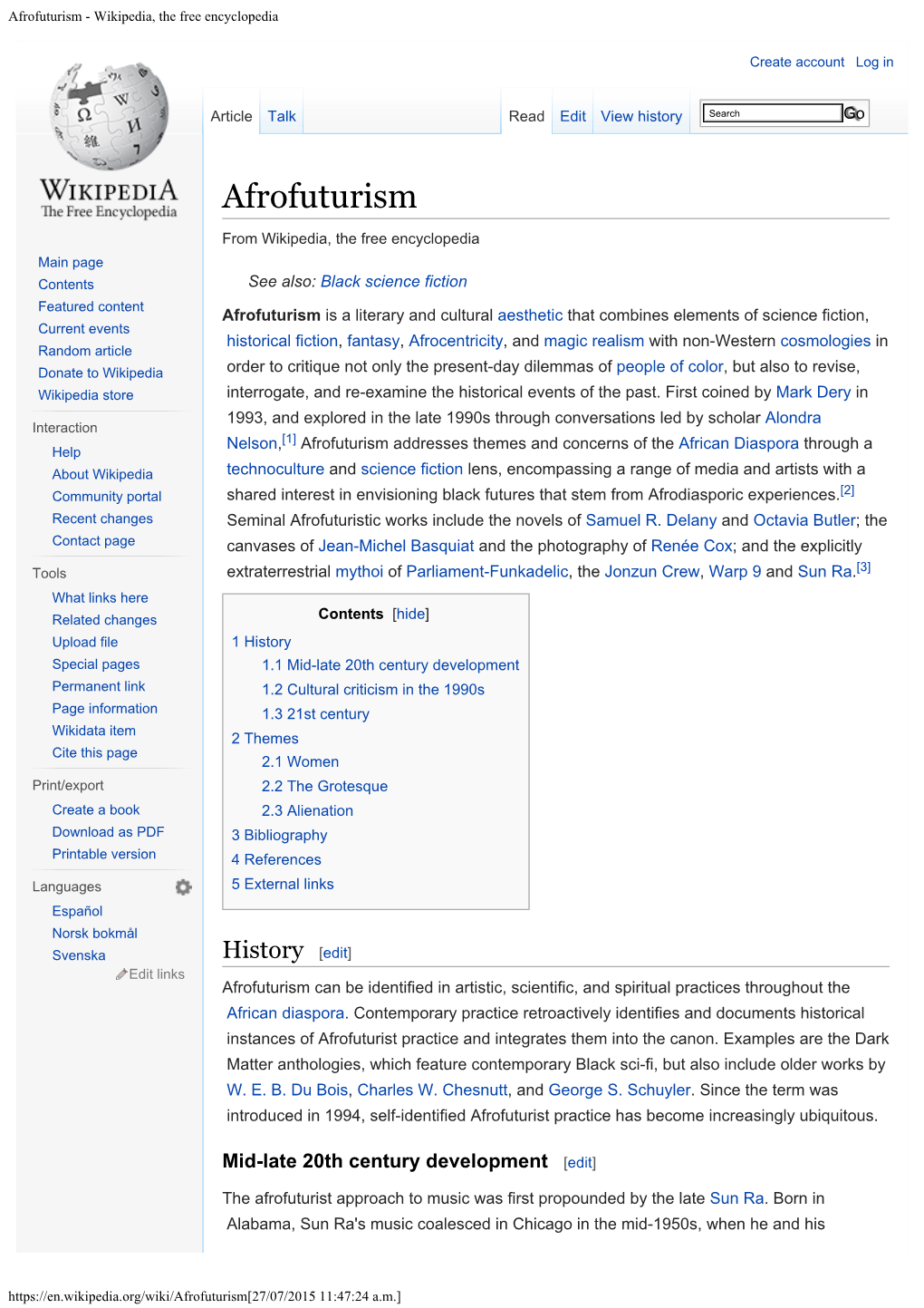 Afrofuturism - Wikipedia, the Free Encyclopedia