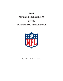 2017 Official Playing Rules of the National Football League