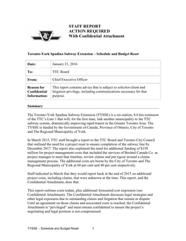 Board Report TYSSE Schedule and Budget Reset 2016-01-21 Fina