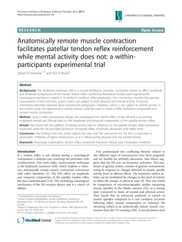 Anatomically Remote Muscle Contraction Facilitates Patellar