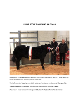 Prime Stock Show and Sale 2018