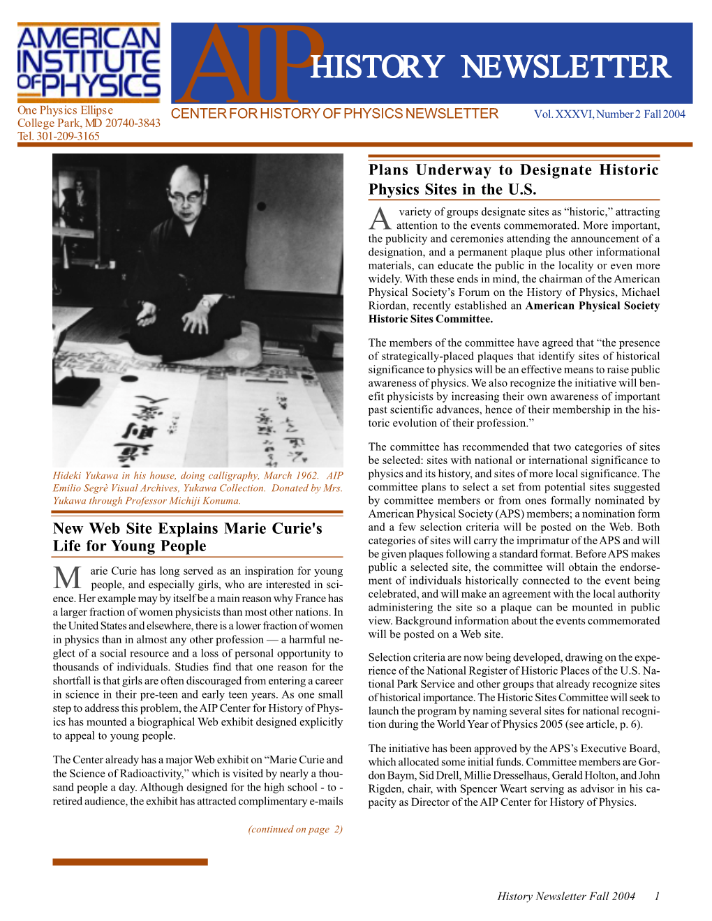 Aiphistory Newsletter