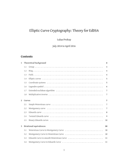 Elliptic Curve Cryptography: Theory for Eddsa