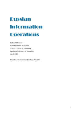 Russian Information Operations
