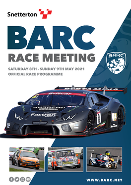 Race Meeting Saturday 8Th - Sunday 9Th May 2021 Official Race Programme