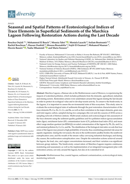 Seasonal and Spatial Patterns of Ecotoxicological Indices of Trace Elements in Superficial Sediments of the Marchica Lagoon Foll