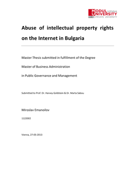 Abuse of Intellectual Property Rights on the Internet in Bulgaria