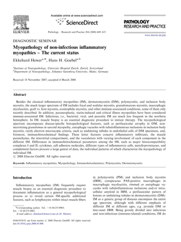 Myopathology of Non-Infectious Inflammatory Myopathies – The