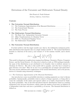 Derivations of the Univariate and Multivariate Normal Density