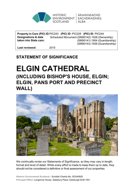 Elgin Cathedral Statement of Significance