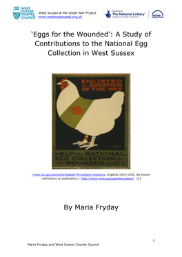 Eggs for the Wounded’: a Study of Contributions to the National Egg Collection in West Sussex