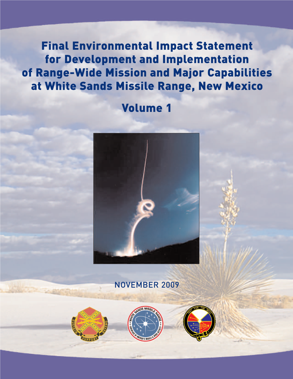 White Sands Missile Range, New Mexico Volume 1