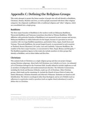 Appendix C: Defining the Religious Groups