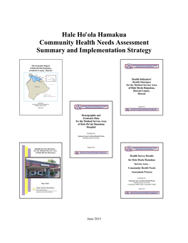Hale Ho′Ola Hamakua Community Health Needs Assessment Summary and Implementation Strategy