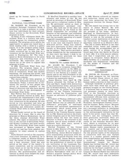 CONGRESSIONAL RECORD—SENATE April 27, 2006 Stand up for Human Rights in North B