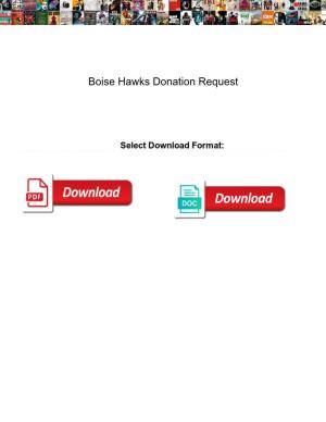 Boise Hawks Donation Request