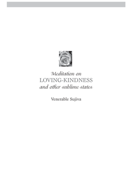 LOVING-KINDNESS and Other Sublime States