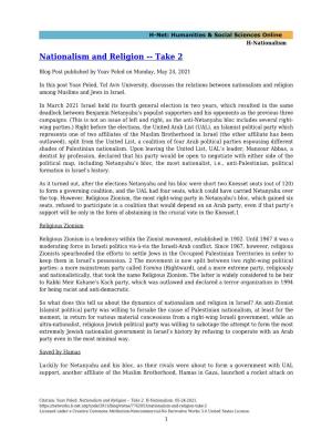Nationalism and Religion -- Take 2