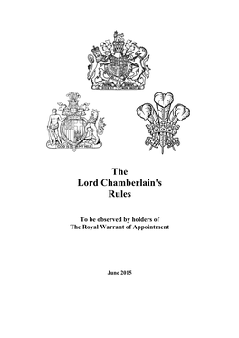 The Lord Chamberlain's Rules