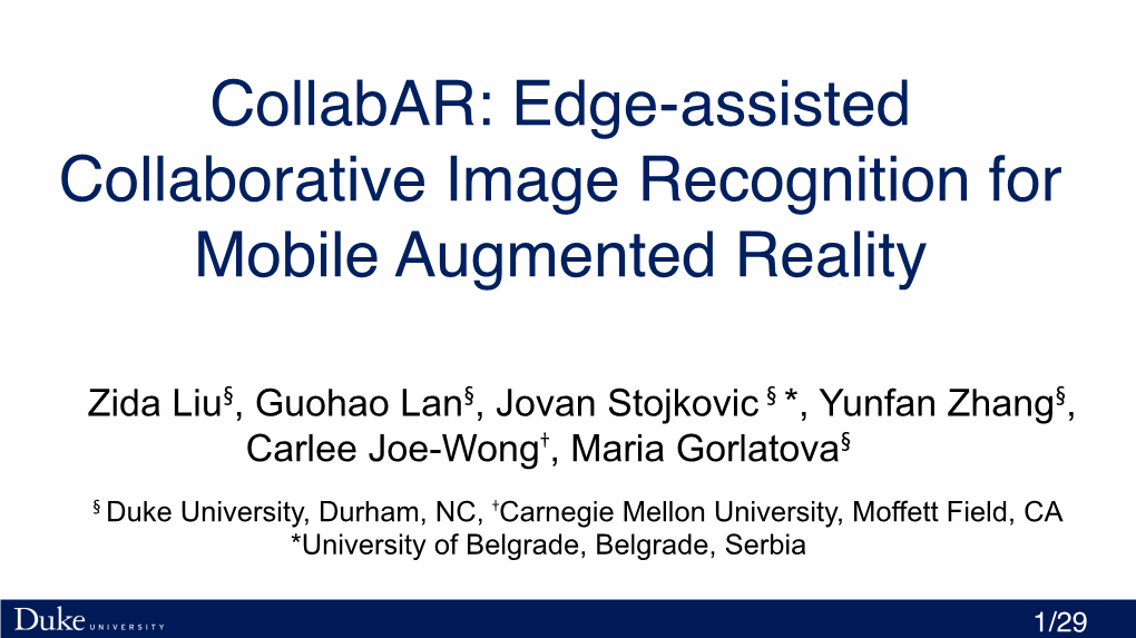 Collabar: Edge-Assisted Collaborative Image Recognition for Mobile Augmented Reality