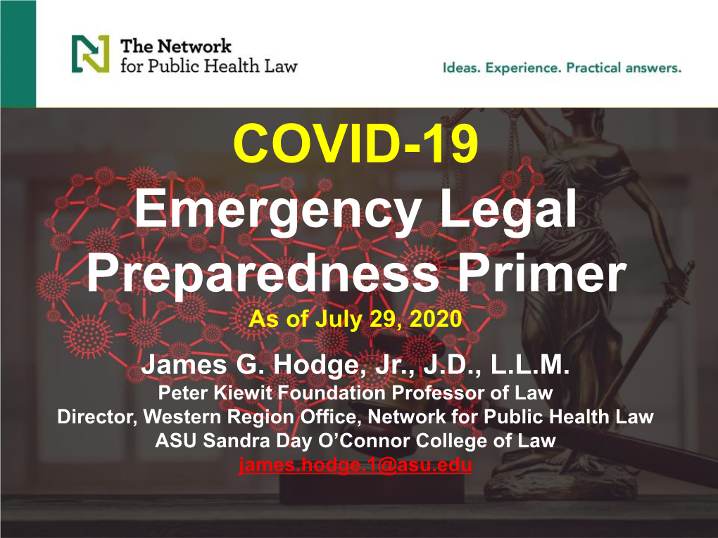 Emergency Legal Preparedness: COVID-19