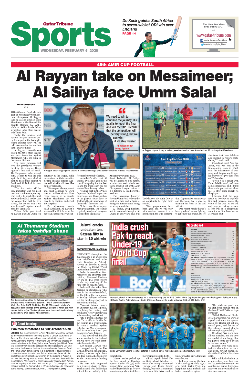 Al Rayyan Take on Mesaimeer; Al Sailiya Face Umm Salal