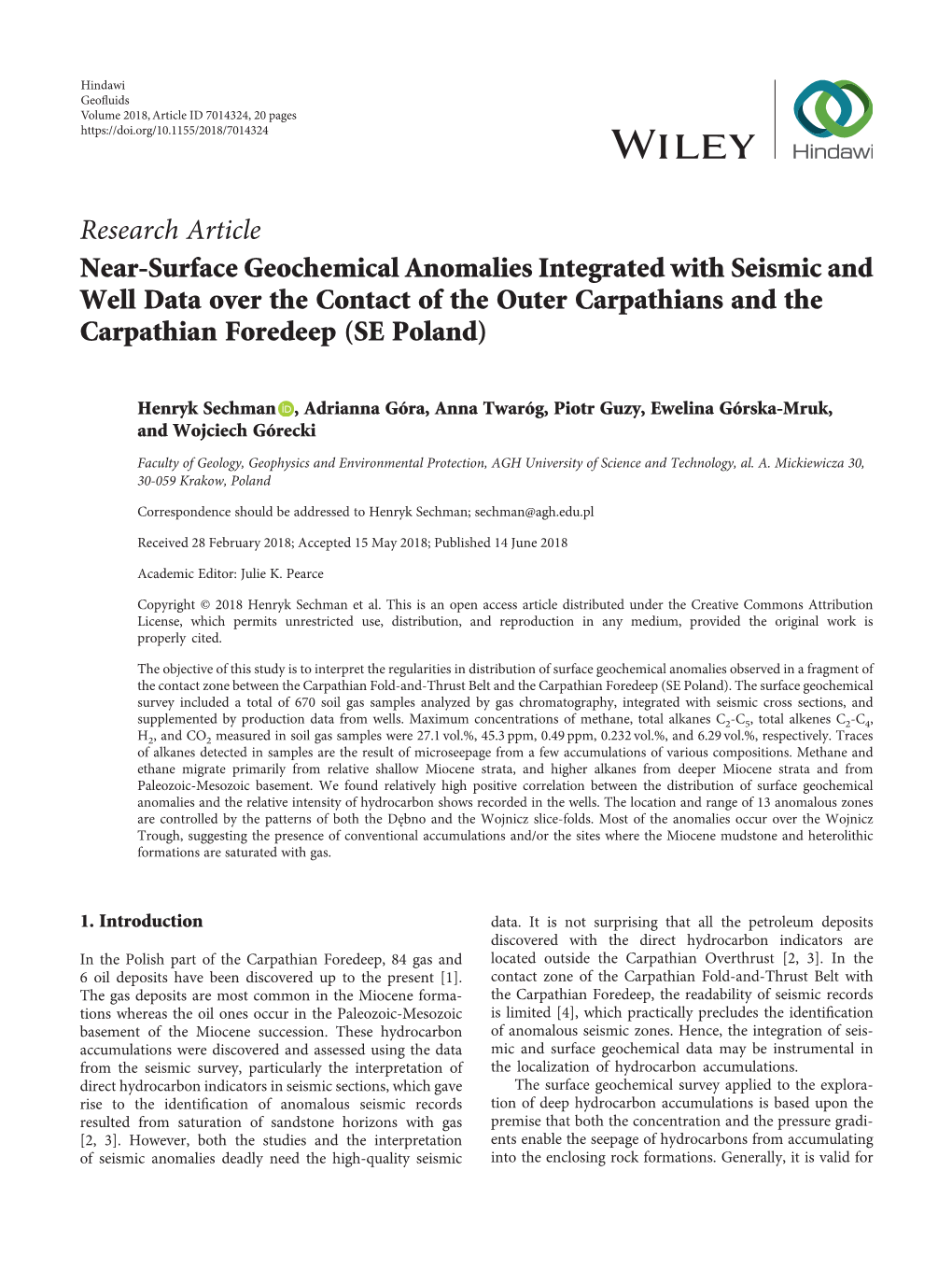 Research Article Near-Surface Geochemical Anomalies Integrated