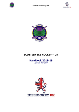 SCOTTISH ICE HOCKEY – UK Handbook 2018-19