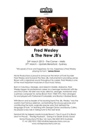 Niche Productions Presents Fred Wesley March 2013.Pdf