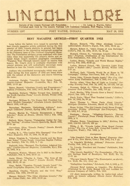 Best :Magazine Artici.E First Quarter 1952