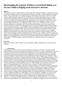 Disentangling the Response of Fishes to Recreational Fishing Over 30 Years