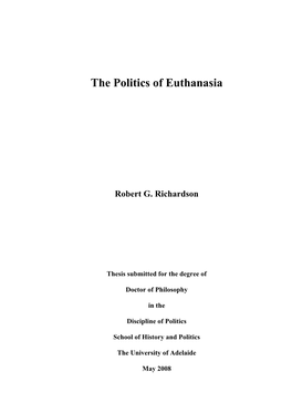 The Politics of Euthanasia
