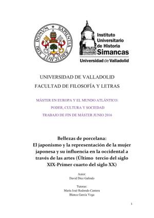 Universidad De Valladolid Facultad De Filosofía Y Letras