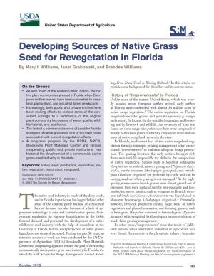 Developing Sources of Native Grass Seed for Revegetation in Florida by Mary J