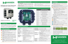 Refrigerant Gas Detector