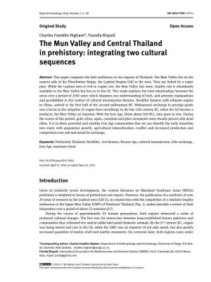 The Mun Valley and Central Thailand in Prehistory: Integrating Two Cultural Sequences