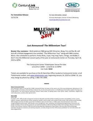 Just Announced! the Millennium Tour!