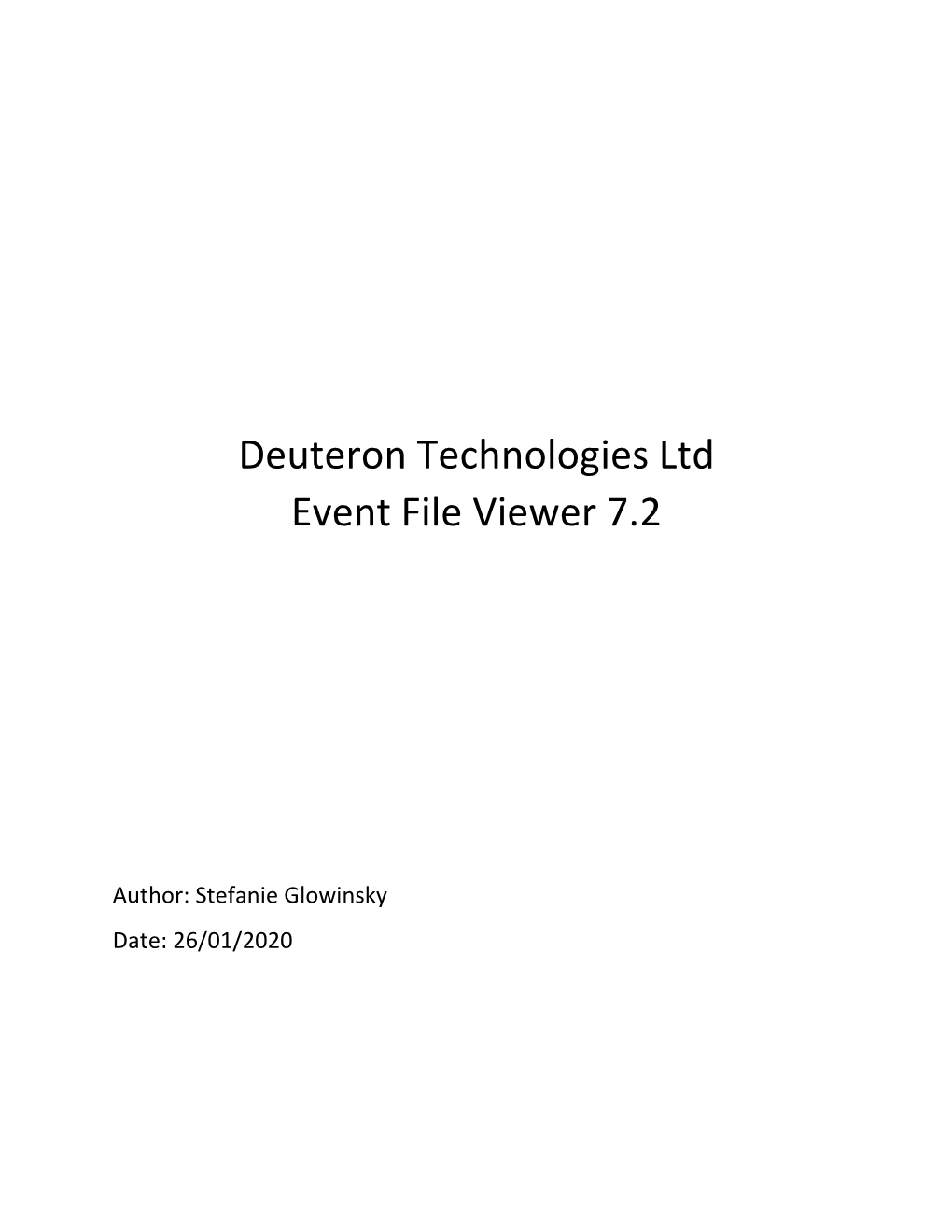 Deuteron Technologies Ltd Event File Viewer 7.2