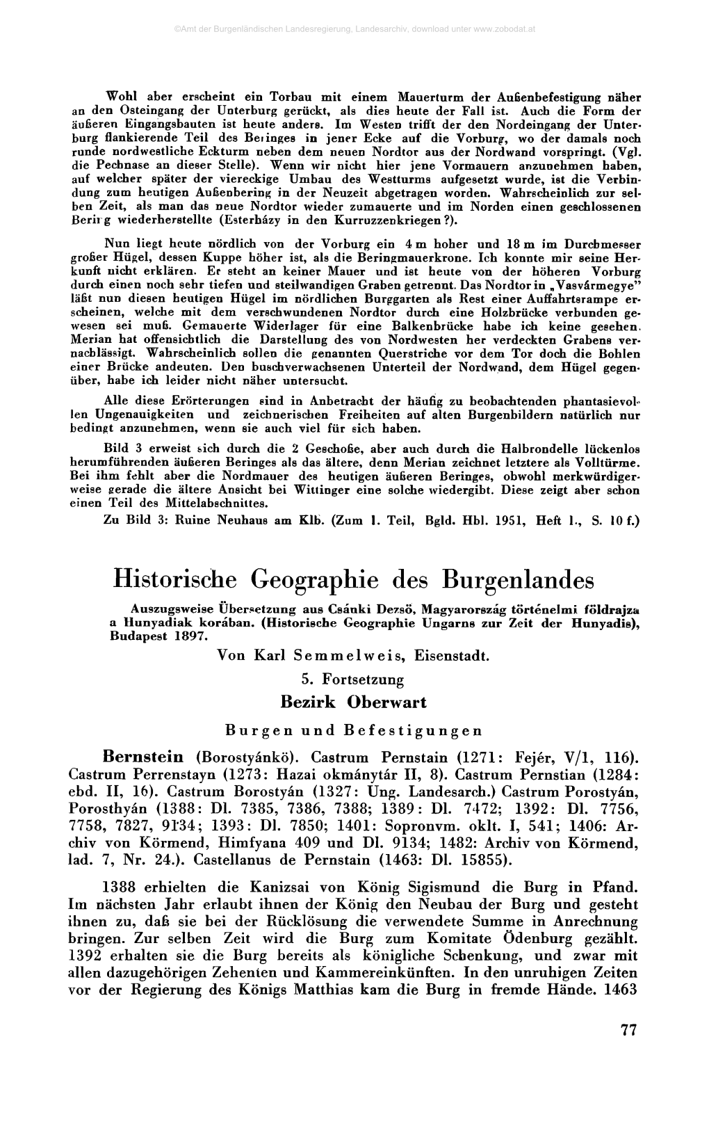 Historische Geographie Des Burgenlandes Bezirk Oberwart 77
