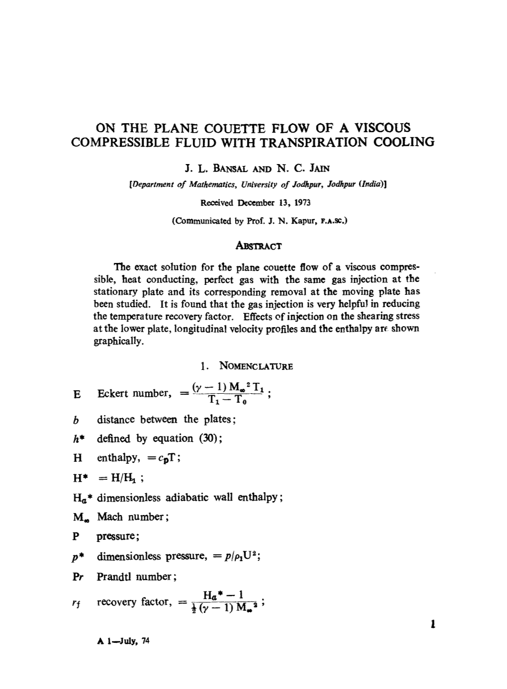 On the Plane Couette Flow of a Viscous Compressible Fluid with Transpiration Cooling