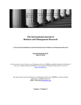 The International Journal of Business and Management Research