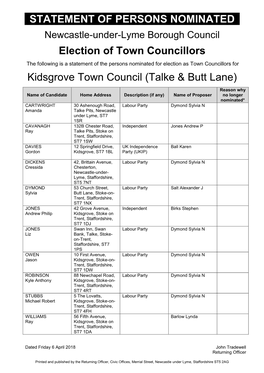 Kidsgrove TC (Talke & Butt Lane).Pdf