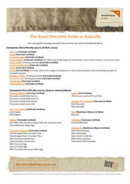 The Good Chocolate Guide to Australia