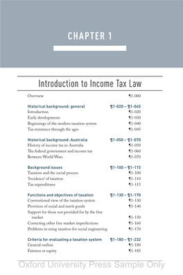 Introduction to Income Tax Law CHAPTER 1