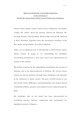 Justice Anwar Zaheer Jamali, Chief Justice of Pakistan