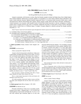 Flora of China 22: 489–490. 2006. 142. CHLORIS Swartz, Prodr. 25